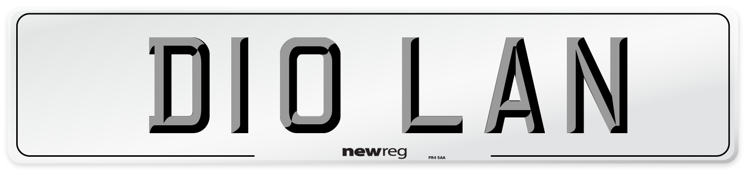 D10 LAN Number Plate from New Reg